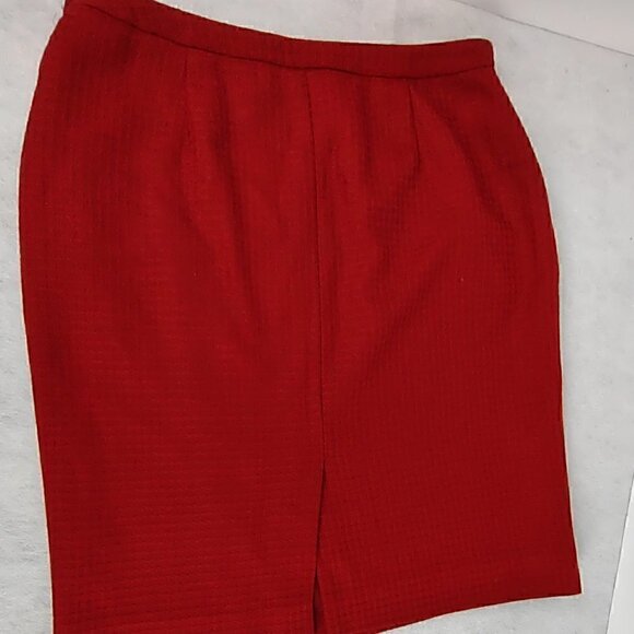 Rena Rowan for Saville Dark Red Leading Into Burgundy Skirt With Lining Size 14 - Picture 2 of 8